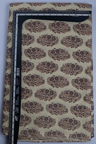 Jaipuri Handblock Beige Floral Fabric