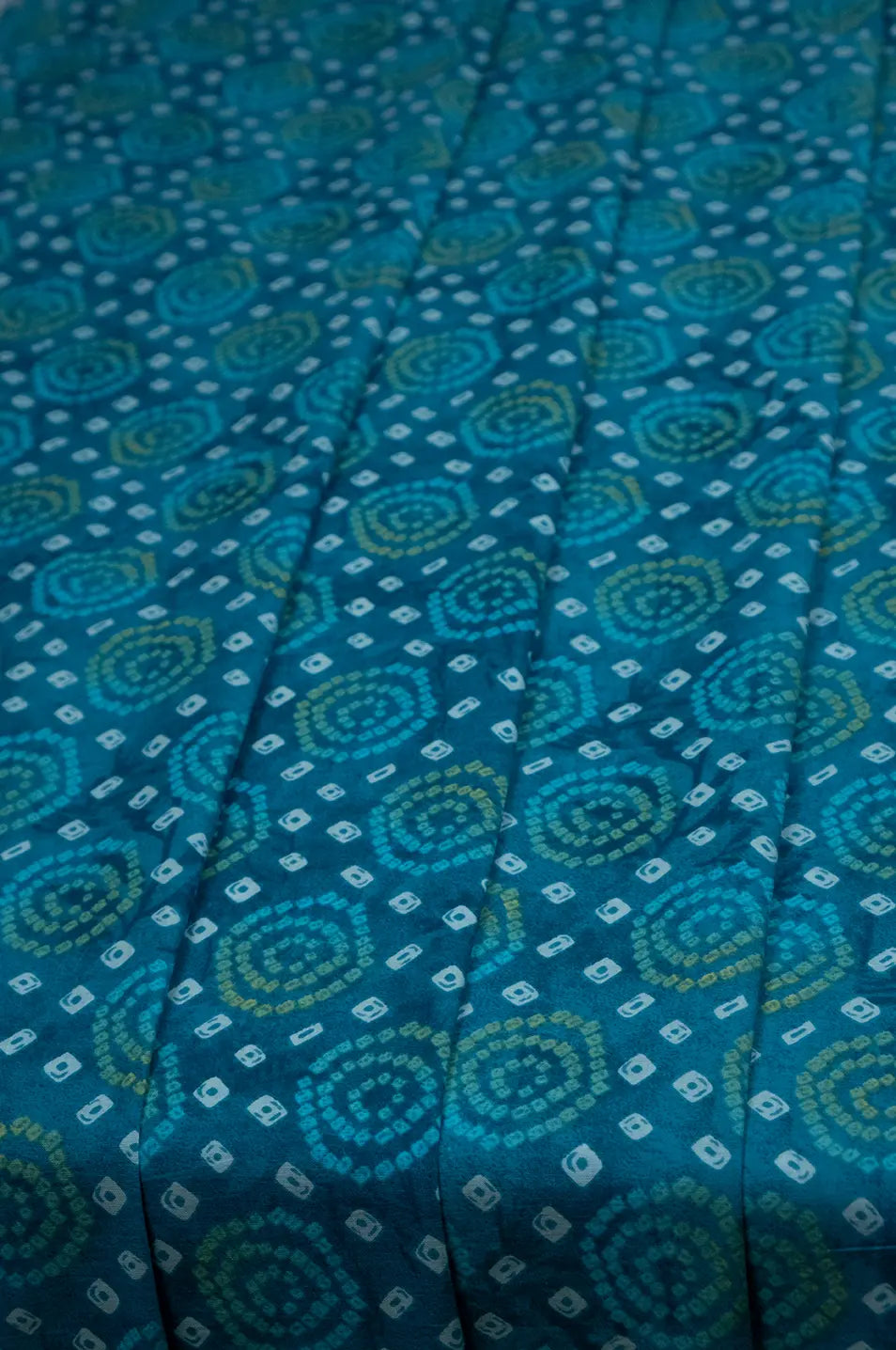 Bandhani Print Aqua Fabric