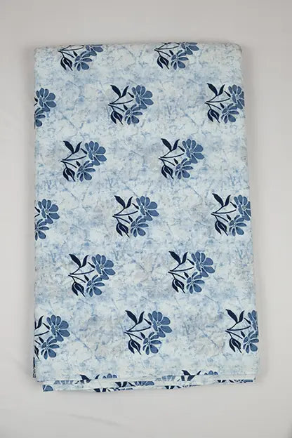 Indigo Floral Print Fabric
