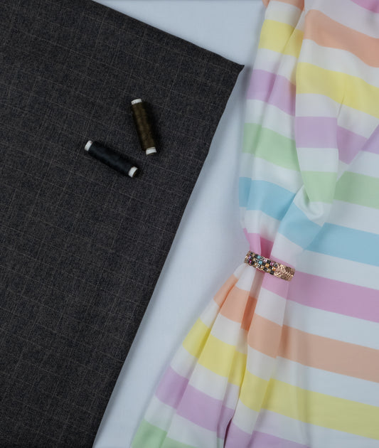 Candy Printes Stripes Pastel Fabric