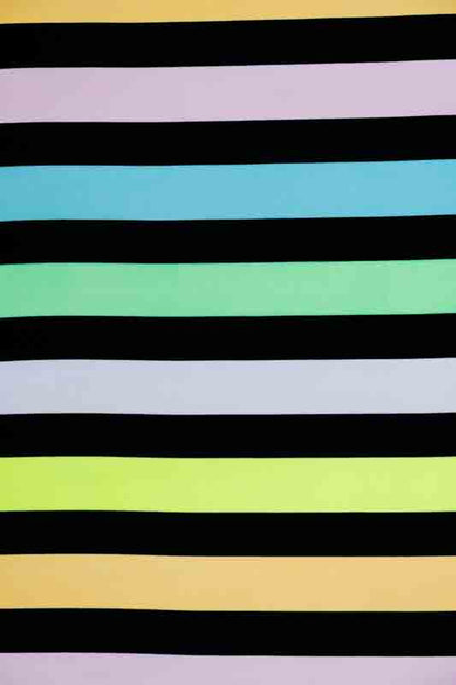 Candy Printes Stripes Black Fabric