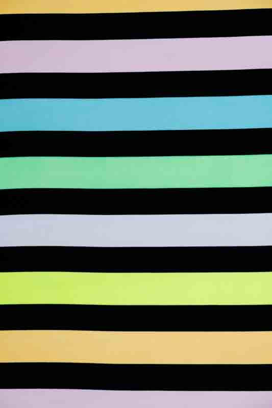 1 Meter Cut Piece of Candy Printes Stripes Black Fabric