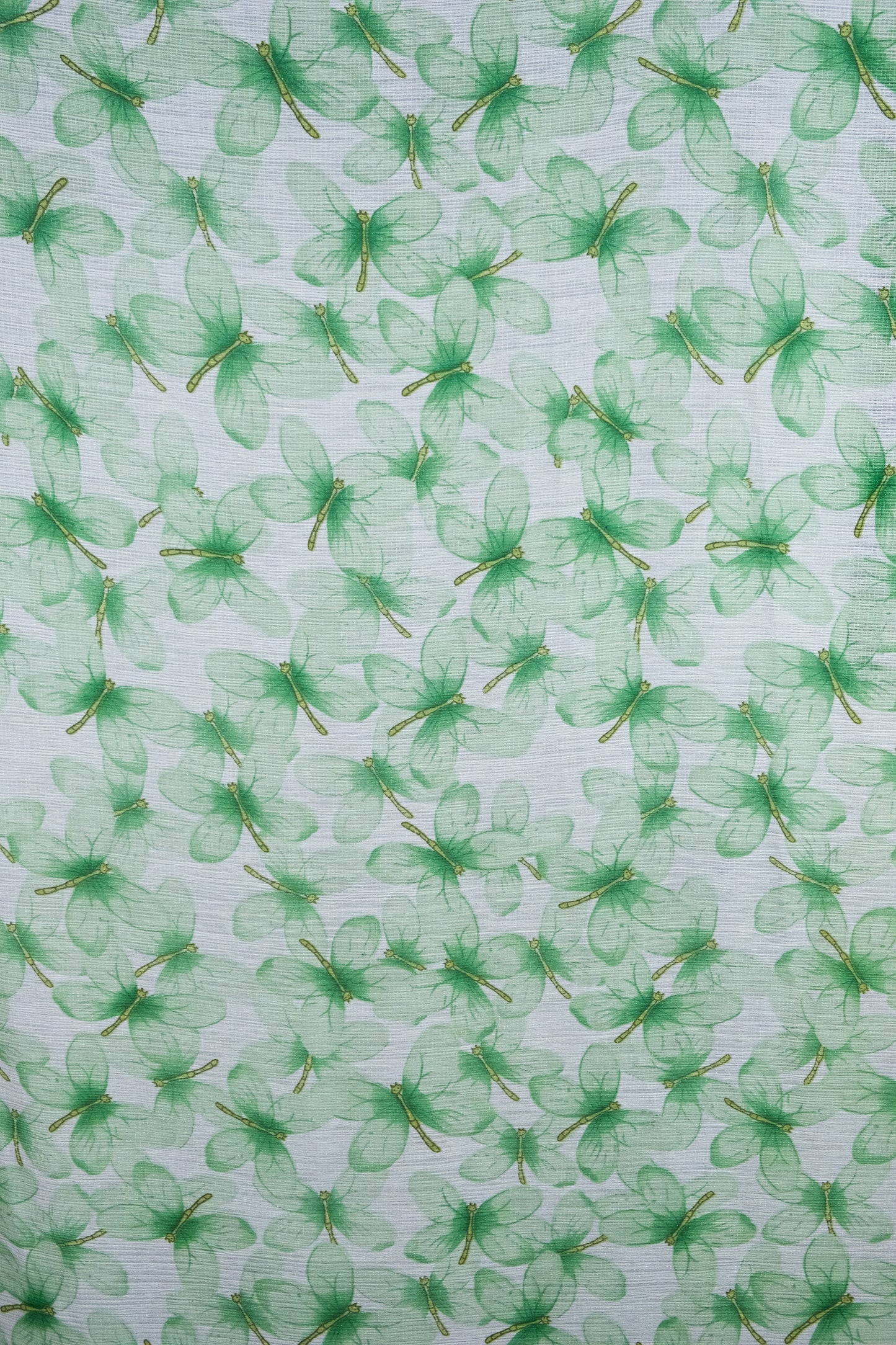 Crepe Folin butterfly Green Fabric