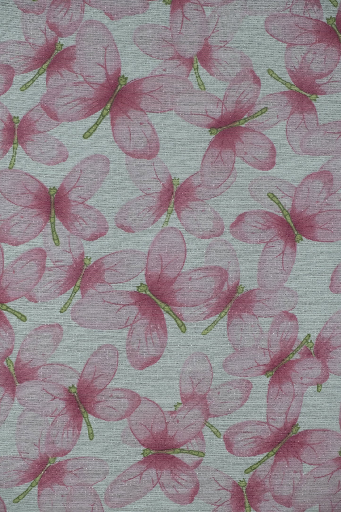 Crepe Folin butterfly Pink Fabric