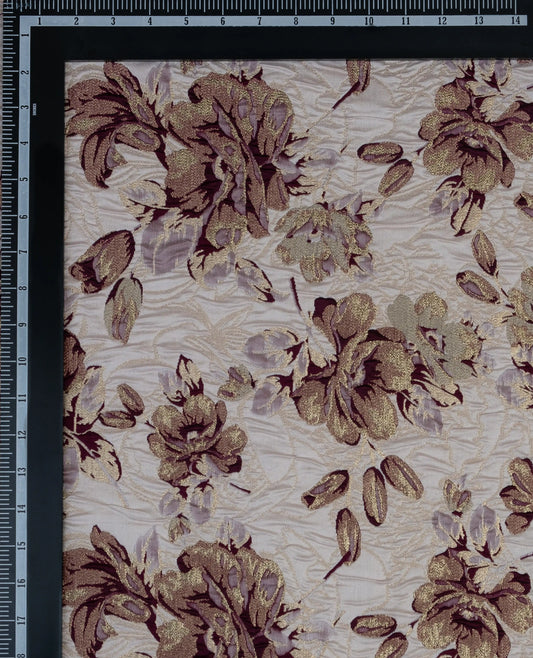 Maroon Platinum Brocade 54" Fabric