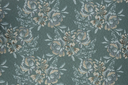 3 Meter Pista Green Platinum Brocade 54" Fabric