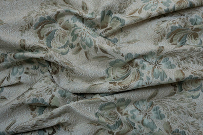 3 Meter Pista Green Platinum Brocade 54" Fabric