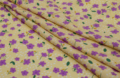 Purple Floral Prints 58"Fabric