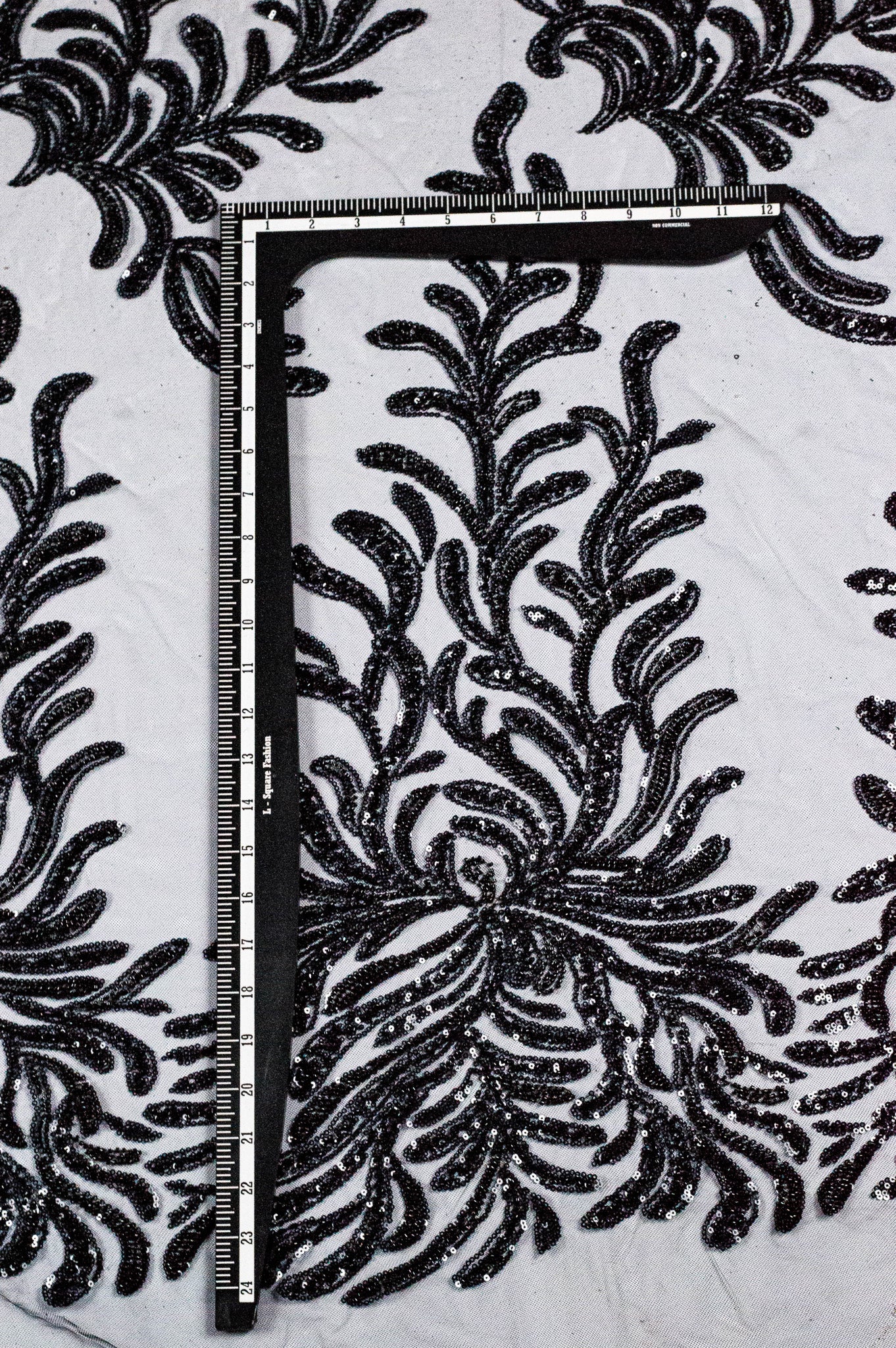 Wavy Floral Black 54" Lace Fabric