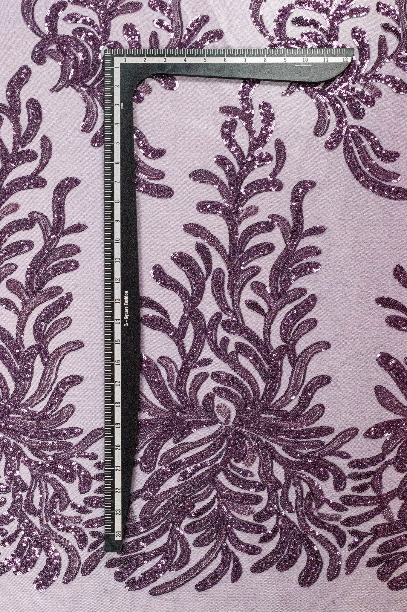 Wavy Floral Wine 54" Lace Fabric