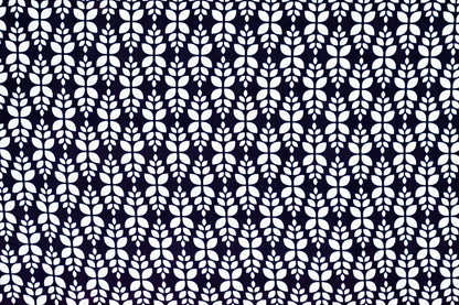 BSY Printed Floral Navy Blue 58" Fabrics