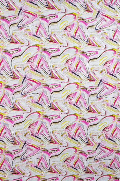 Printed Swirl Pink Fabric