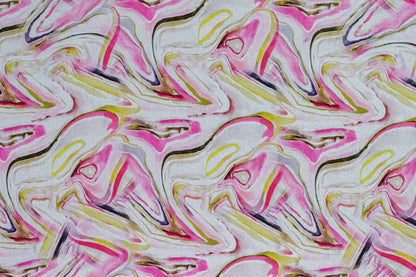 Printed Swirl Pink Fabric