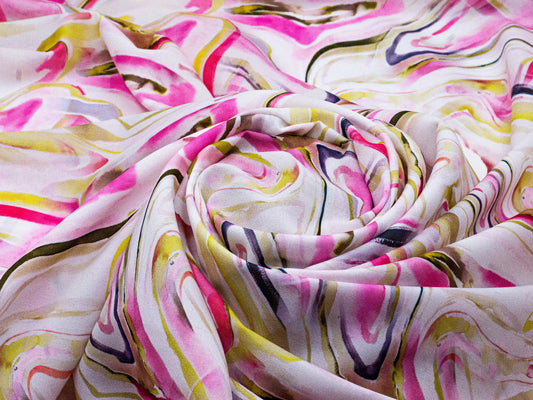 Printed Swirl Pink Fabric