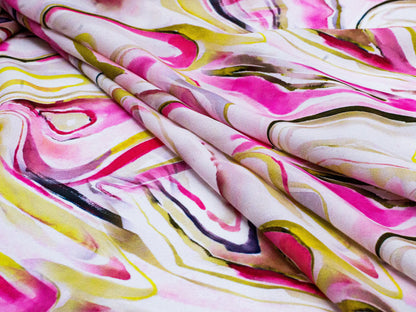 Printed Swirl Pink Fabric