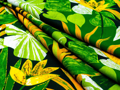 Tropical Print Jungle Green Fabric
