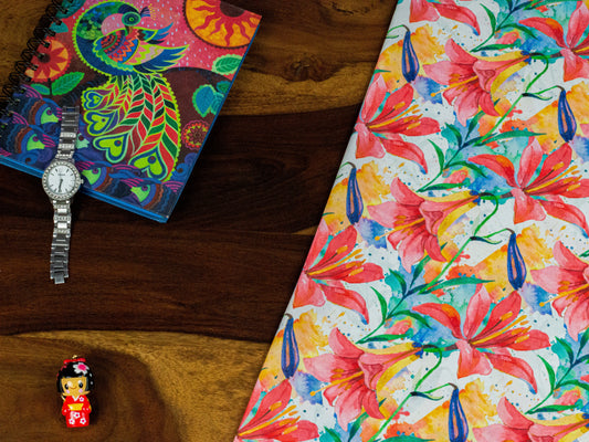 Tropical Print Floral Garden Fabric