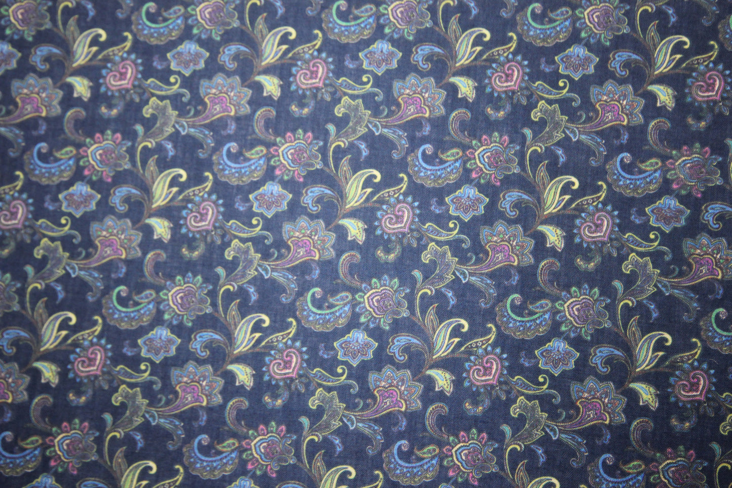 Cotton Viscose Small Floral Navy Blue