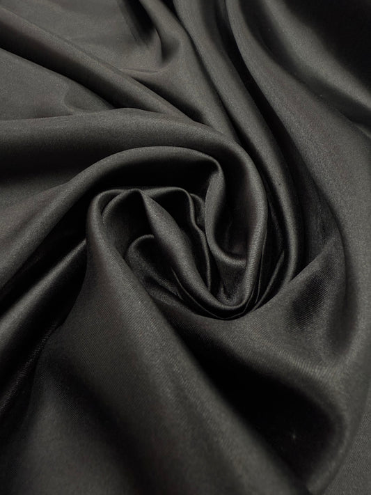 Black Plain Satin 44" Fabric