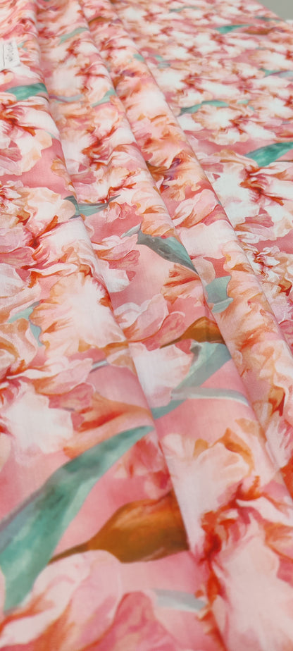 Peach FLoral Fabric