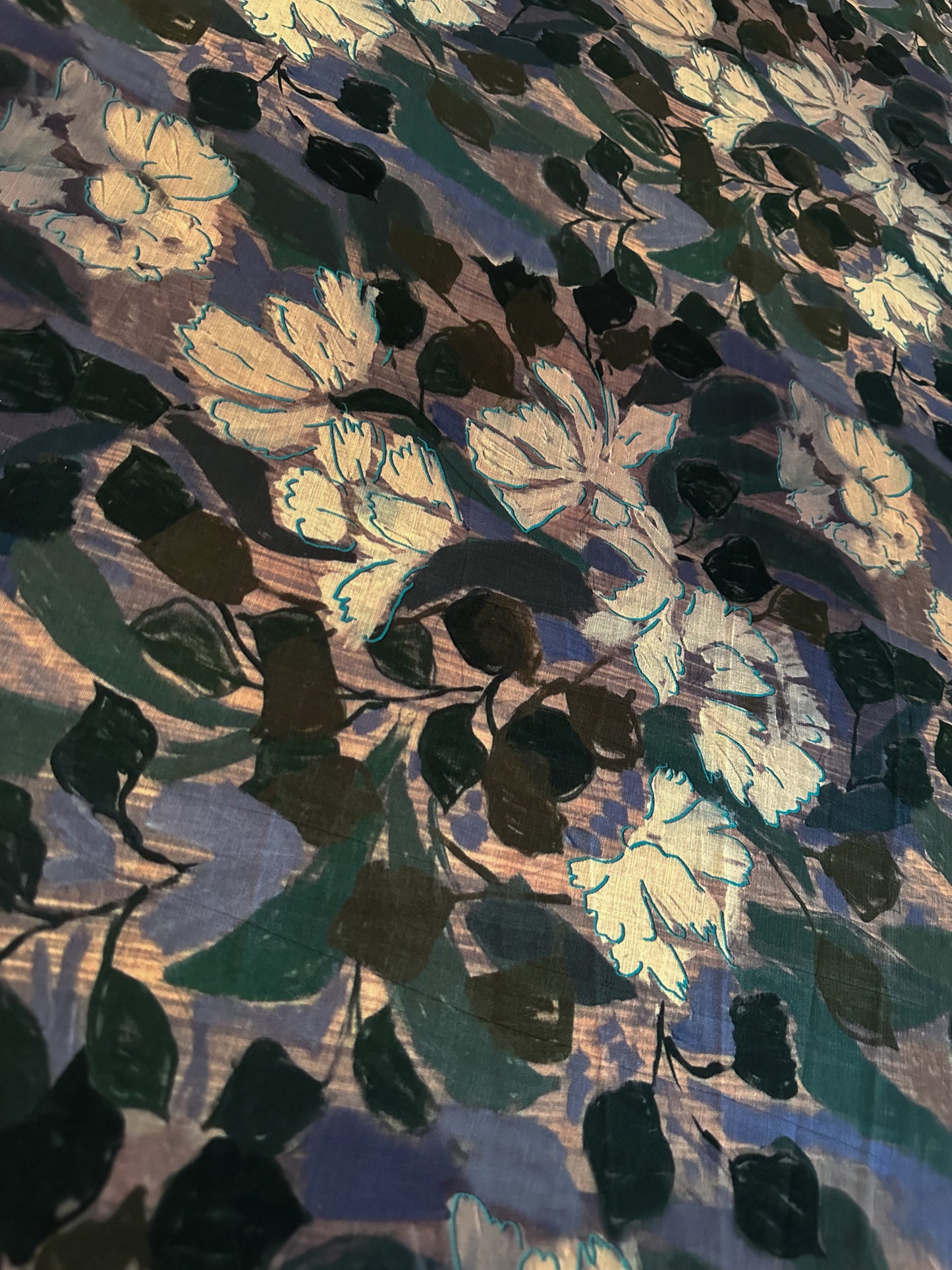 Viscose Cotton Floral Vintage Fabric