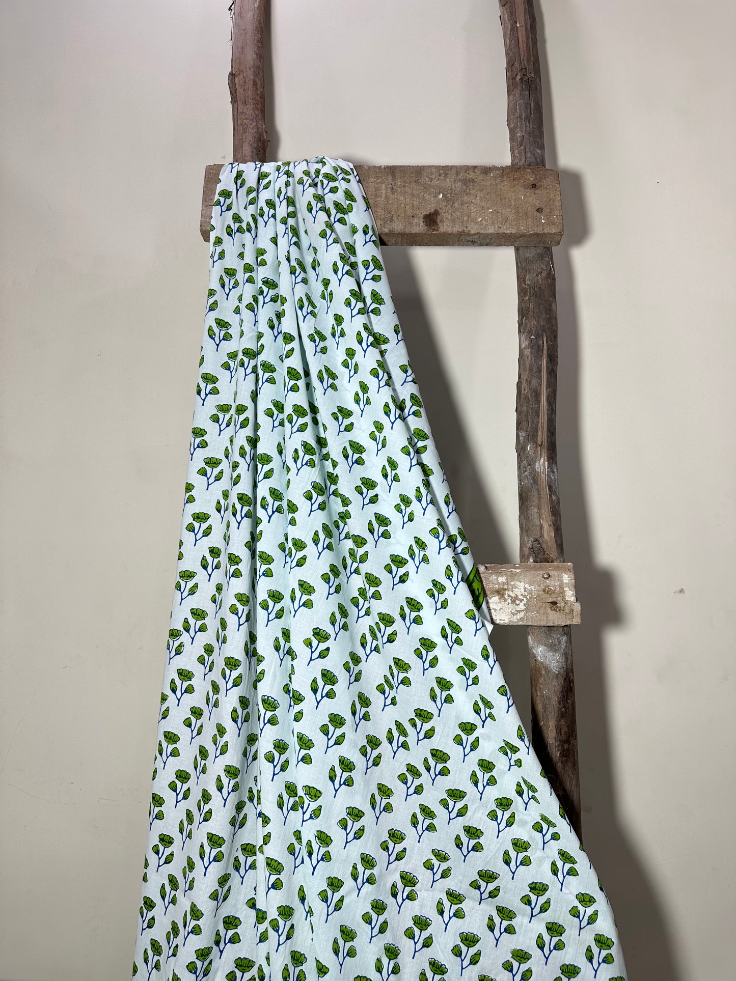 Mul Cotton Grass Print organic handloom printed fabric