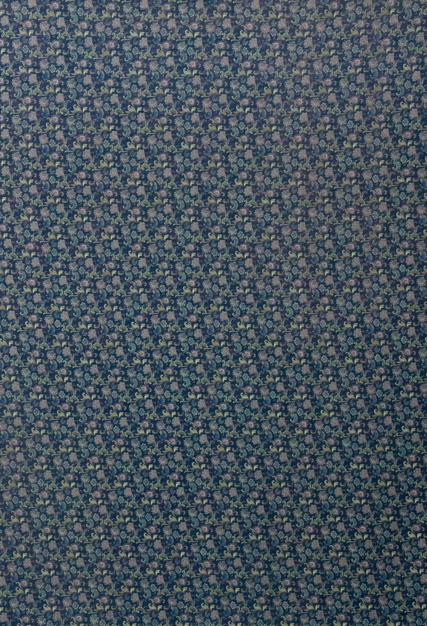 Cotton Viscose Small Floral Navy Blue