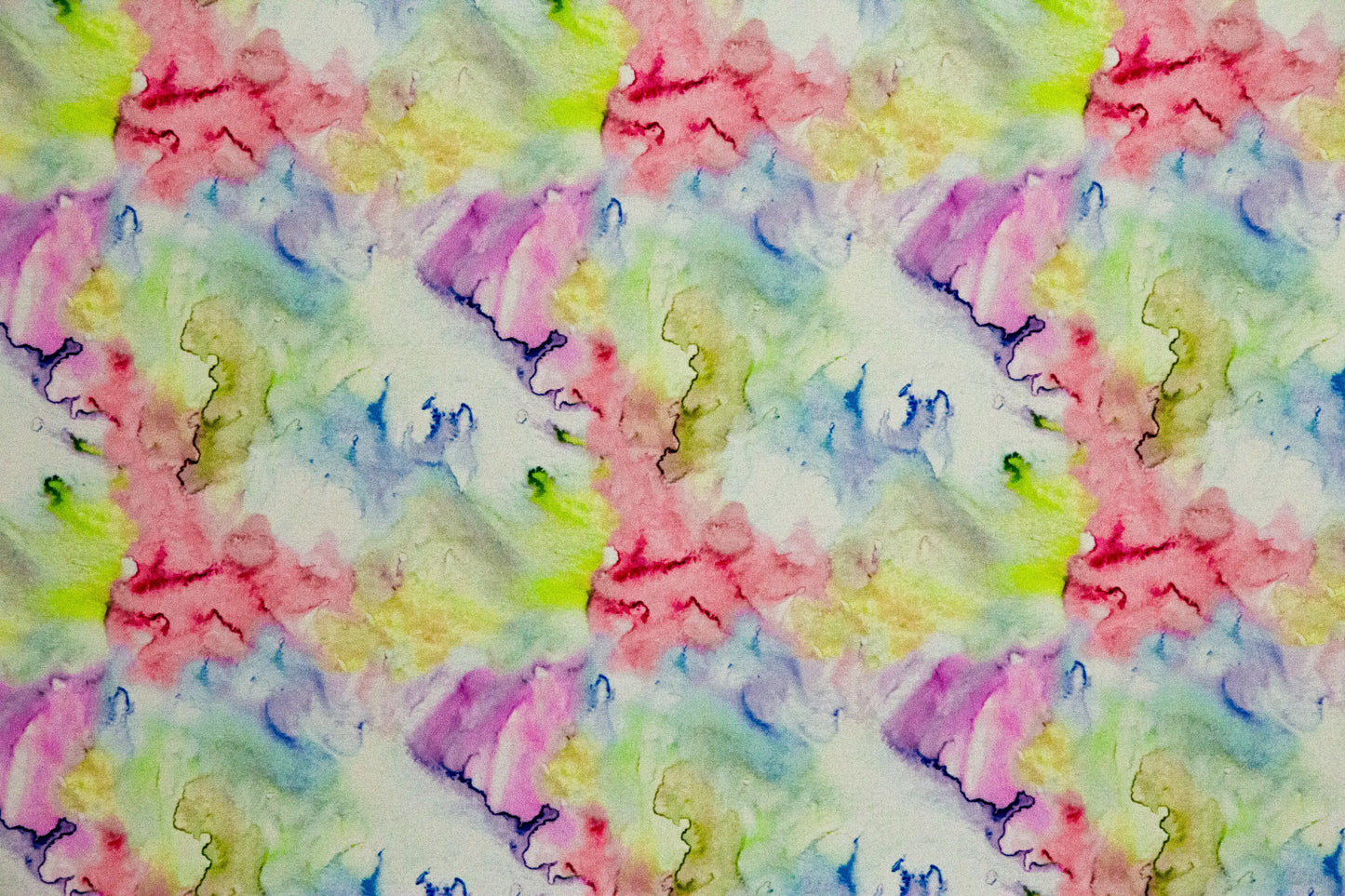 Printed Pastel Abstract Watercolor Peach & pista green Fabric