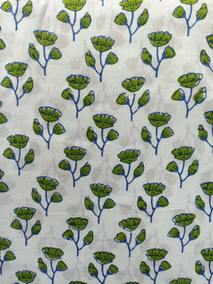 Mul Cotton Grass Print organic handloom printed fabric