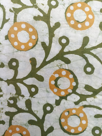 Mul Cotton Stem Print Organic Handloom printed fabric