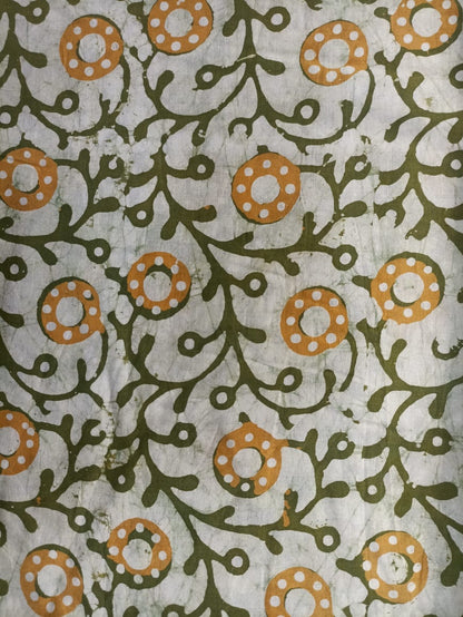 Mul Cotton Stem Print Organic Handloom printed fabric