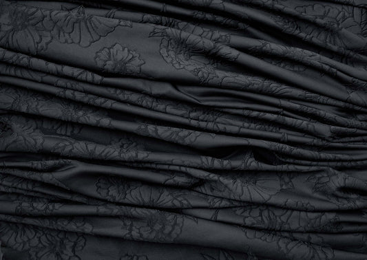 Black Limerick Self Design Brocade 54" Fabric